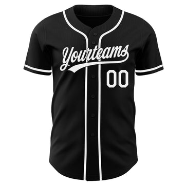 Custom Black-White Authentic Baseball Jersey