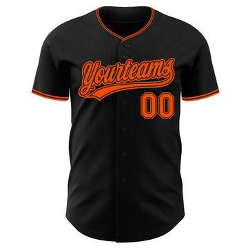Custom Black-Orange Authentic Baseball Jersey