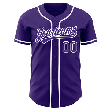 Custom Purple-White Authentic Baseball Jersey