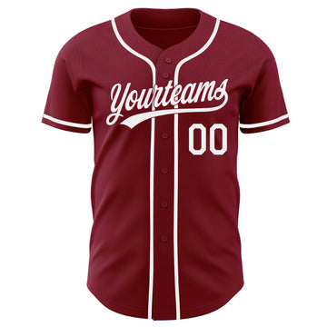 Custom Crimson-White Authentic Baseball Jersey