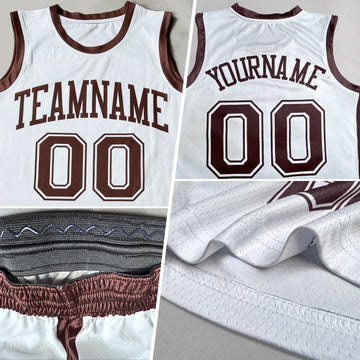 Custom Fire Red Old Gold Round Neck Suit Basketball Jersey