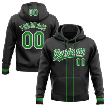 Custom Stitched Black Grass Green-White Baseball Pullover Sweatshirt Hoodie