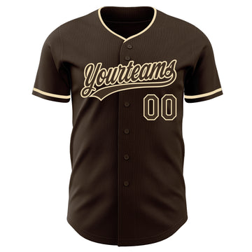 Custom Brown-Cream Authentic Baseball Jersey