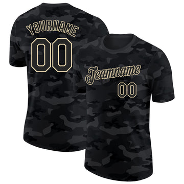 Custom Camo Black-Cream Salute To Service Performance T-Shirt