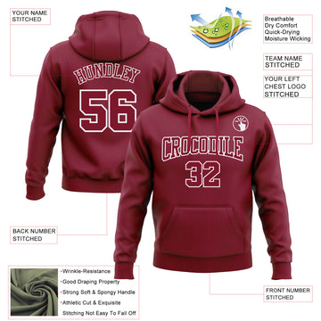 Custom Stitched Crimson-White Pullover Sweatshirt Hoodie