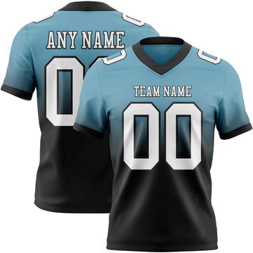 Custom Shadow Blue White-Black Mesh Authentic Fade Fashion Football Jersey