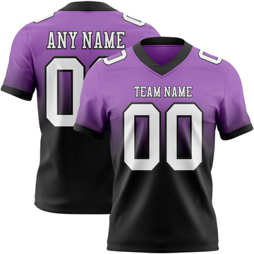 Custom Medium Purple White-Black Mesh Authentic Fade Fashion Football Jersey