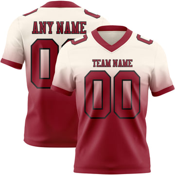 Custom Cream Cardinal-Black Mesh Authentic Fade Fashion Football Jersey