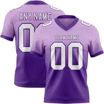 Custom Light Purple White-Purple Mesh Authentic Fade Fashion Football Jersey