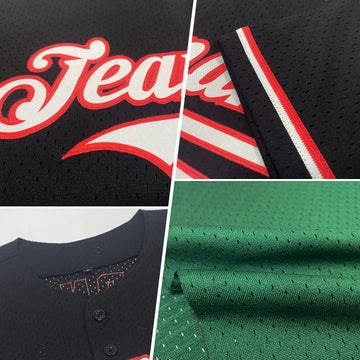 Custom Green Pink-White Mesh Authentic Throwback Baseball Jersey