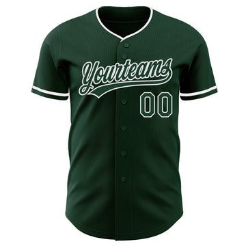 Custom Green White Authentic Baseball Jersey