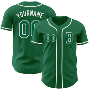 Custom Kelly Green White Authentic Baseball Jersey
