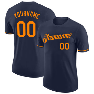 Custom Navy Bay Orange Performance T-Shirt