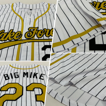 Custom Cream Navy Pinstripe Royal Navy-White Authentic Baseball Jersey