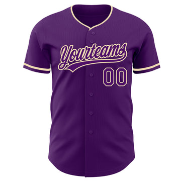 Custom Purple-Cream Authentic Baseball Jersey