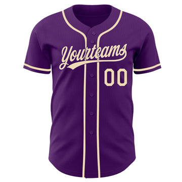 Custom Purple-Cream Authentic Baseball Jersey