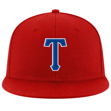 Custom Red Royal-White Stitched Adjustable Snapback Hat