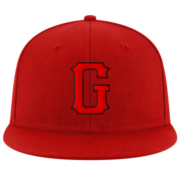 Custom Red Red-Black Stitched Adjustable Snapback Hat
