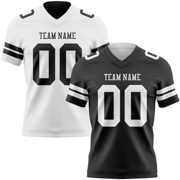 Custom Black-White Reversible Double Side Authentic Football Jersey