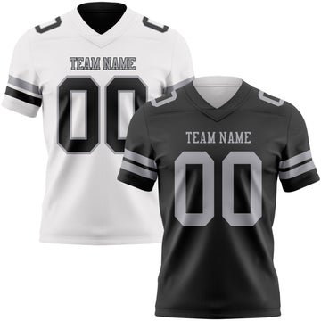 Custom Black-Gray Reversible Double Side Authentic Football Jersey