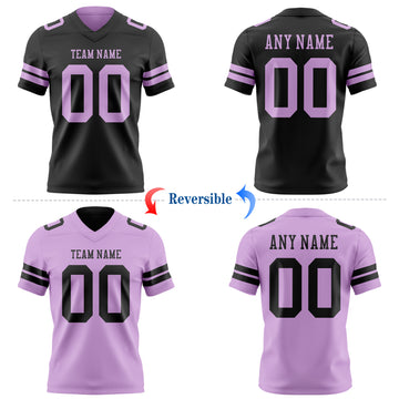 Custom Black-Light Purple Reversible Double Side Authentic Football Jersey
