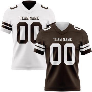 Custom Brown-White Reversible Double Side Authentic Football Jersey