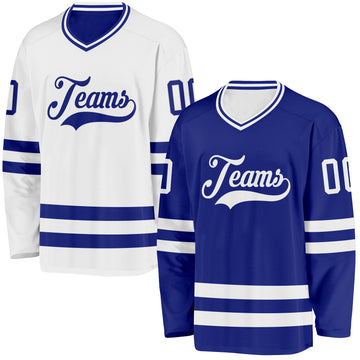 Custom Royal-White Reversible Double Side Hockey Jersey