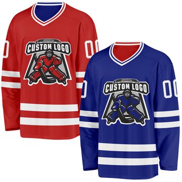 Custom Royal Red Reversible Double Side Hockey Jersey