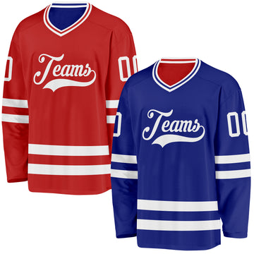 Custom Royal Red Reversible Double Side Hockey Jersey