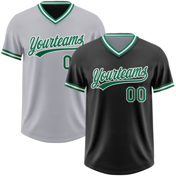 Custom Black Gray Reversible Pullover Baseball Jersey Shirt