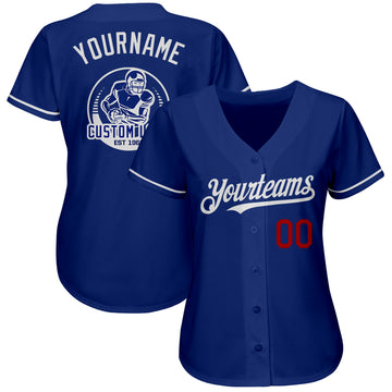 Custom Royal Red-White Authentic Baseball Jersey