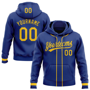 Custom Stitched Royal Yellow-Royal Baseball Pullover Sweatshirt Hoodie