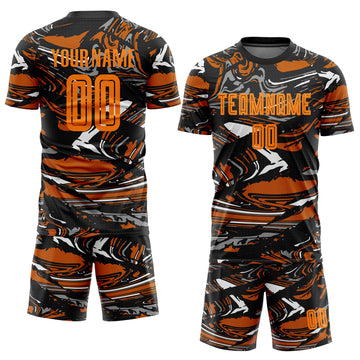 Custom Figure Bay Orange-Texas Orange Sublimation Soccer Uniform Jersey