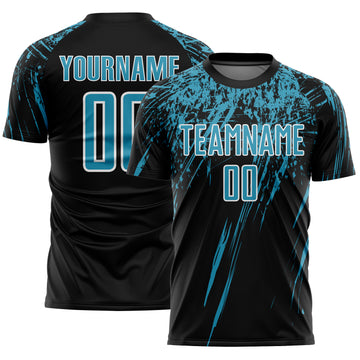 Custom Black Panther Blue-White Splash Sports Sublimation Soccer Uniform Jersey
