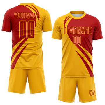 Custom Navy Red Diagonal Streamline Color Block Swirl Curve Lines Sublimation Soccer Uniform Jersey