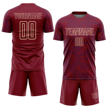 Custom Crimson Royal-Cream Curve Lines Sublimation Soccer Uniform Jersey
