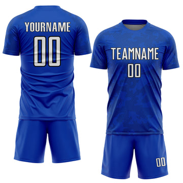 Custom Thunder Blue White-Black Curve Lines Sublimation Soccer Uniform Jersey