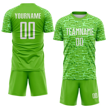 Custom Aurora Green-White Distressed Fragment Brush Stroke Sublimation Soccer Uniform Jersey