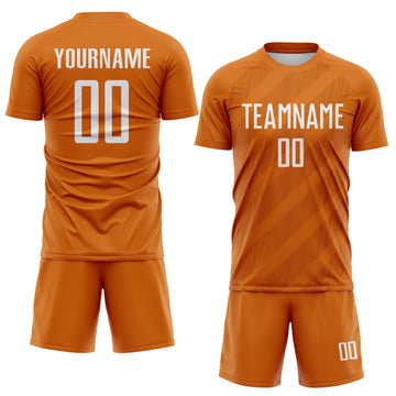 Custom Texas Orange-White Diagonal Stripes Sublimation Soccer Uniform Jersey
