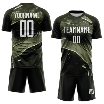 Custom Brown-White Flowing Wave Sublimation Soccer Uniform Jersey