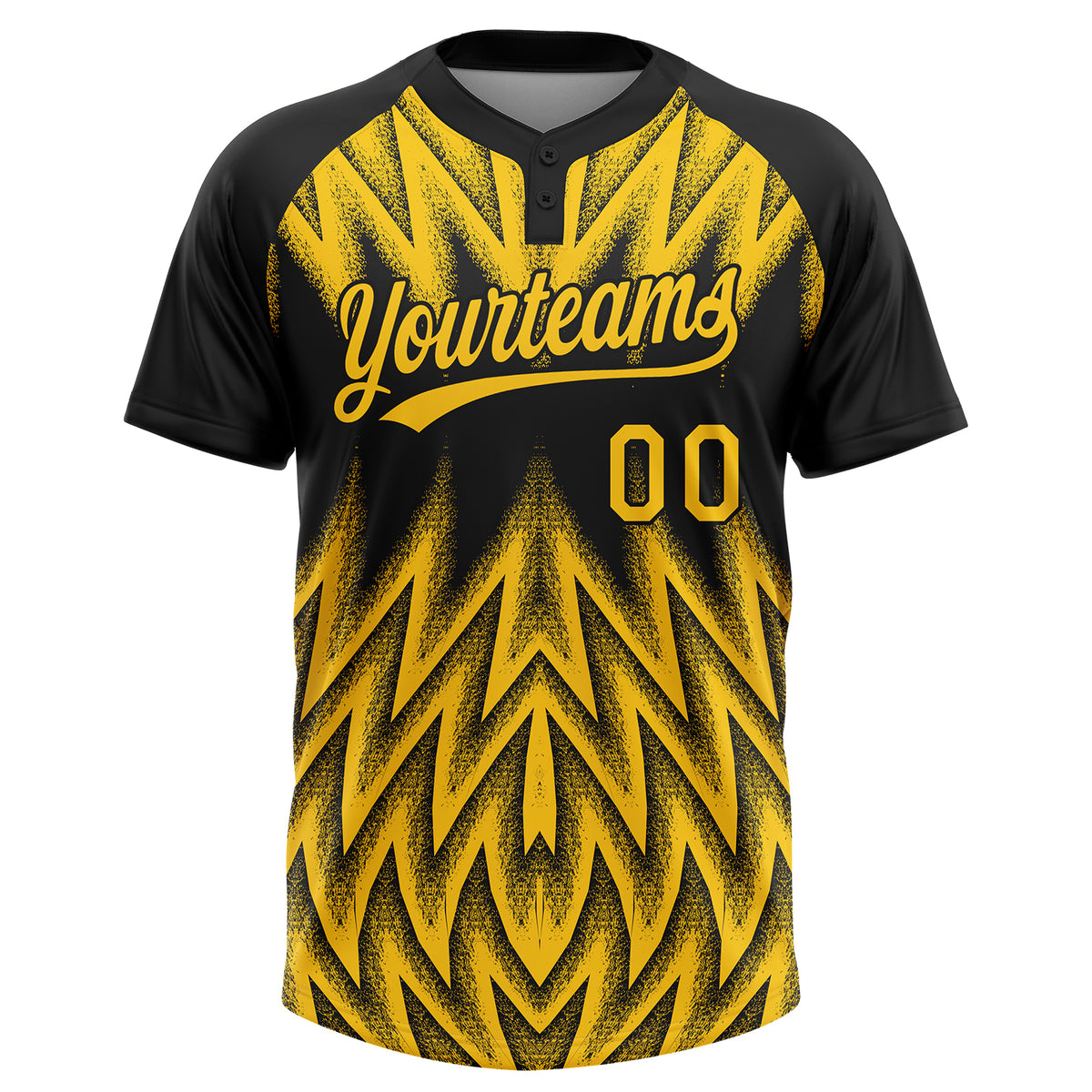 Custom Raglan Sleeves Abstract Geometric Chevron Zigzag Two-Button ...