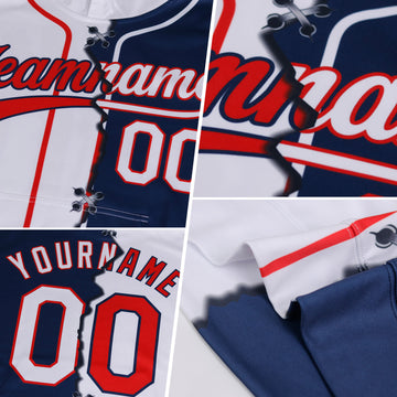 Custom Black Orange-White Split Ripped Pattern Baseball Pullover Sweatshirt Hoodie