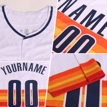 Custom White Red-Black Block Stripes Lines Washington Style Authentic Baseball Jersey