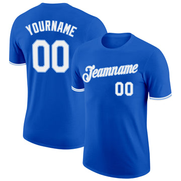 Custom Thunder Blue White-Light Blue Performance T-Shirt