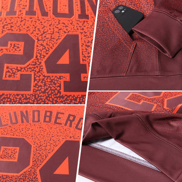 Custom Stitched Orange Brown Fade Fashion Sports Pullover Sweatshirt Hoodie