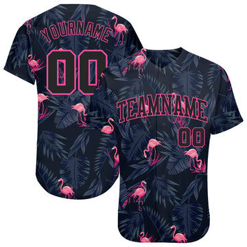 Custom 3D Pattern Design Flamingo Authentic Baseball Jersey