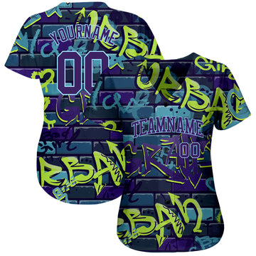 Custom 3D Pattern Design Abstract Graffiti Authentic Baseball Jersey