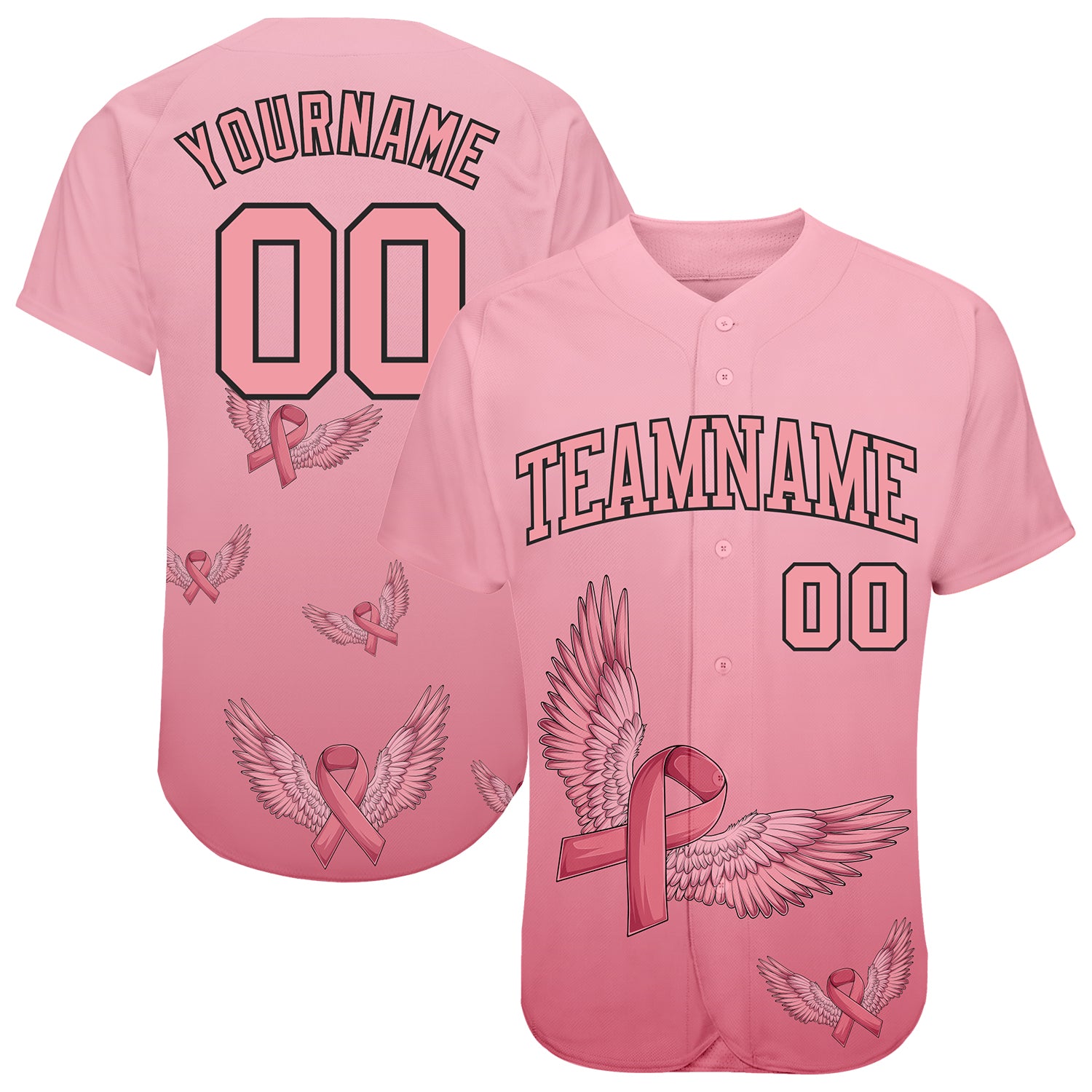 Cheap Custom 3D Pink Ribbon Breast Cancer Awareness Month Women