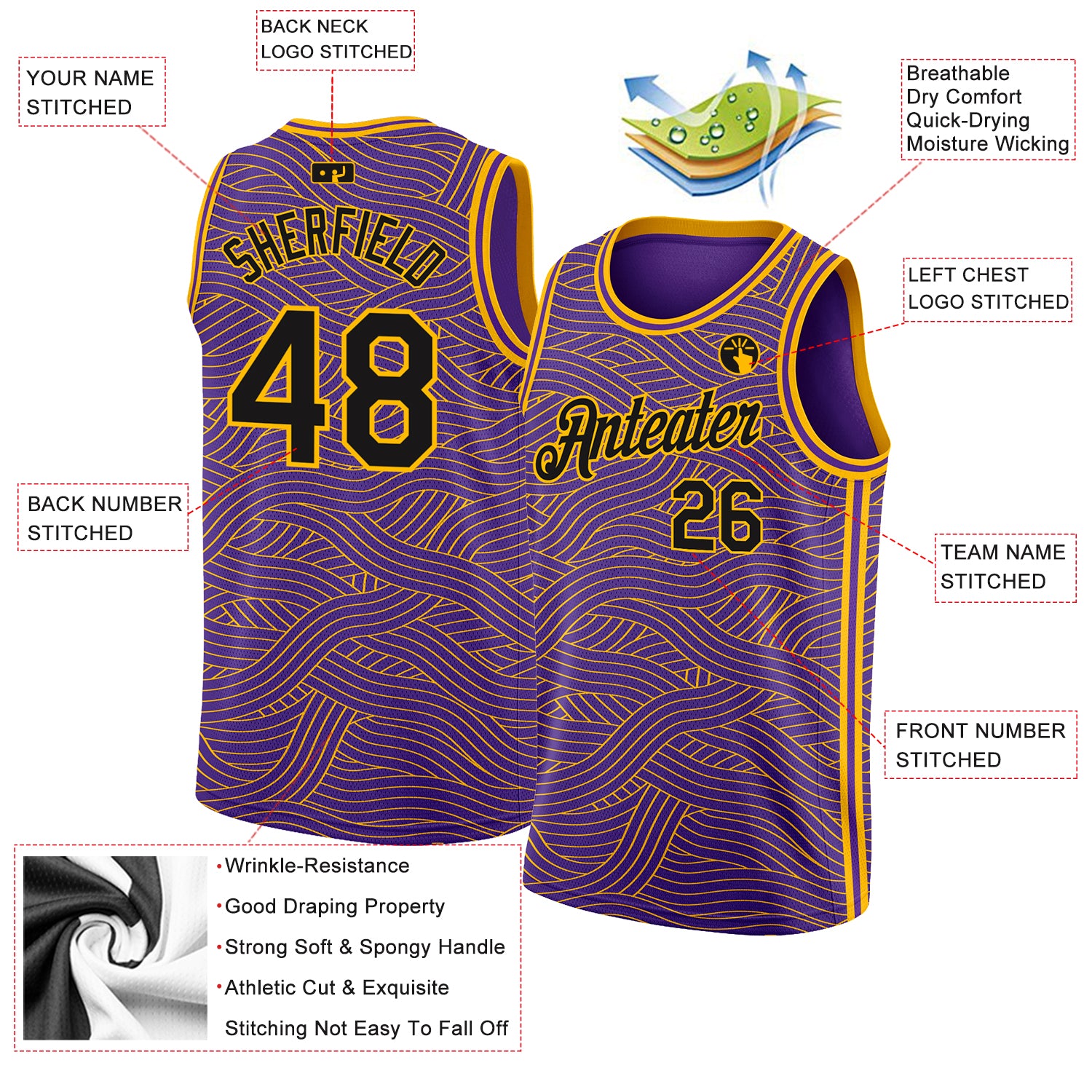 Custom Purple Black-Gold Authentic City Edition Basketball Jersey Discount