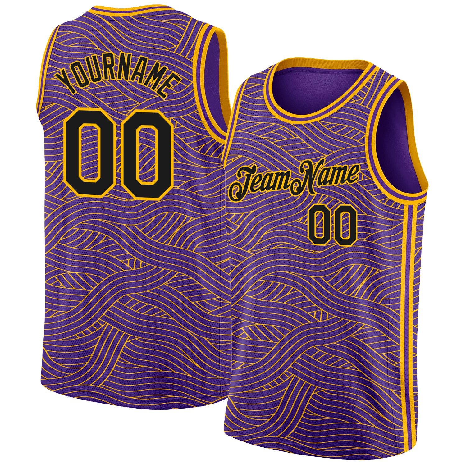 Custom Purple Black-Gold Authentic City Edition Basketball Jersey Discount